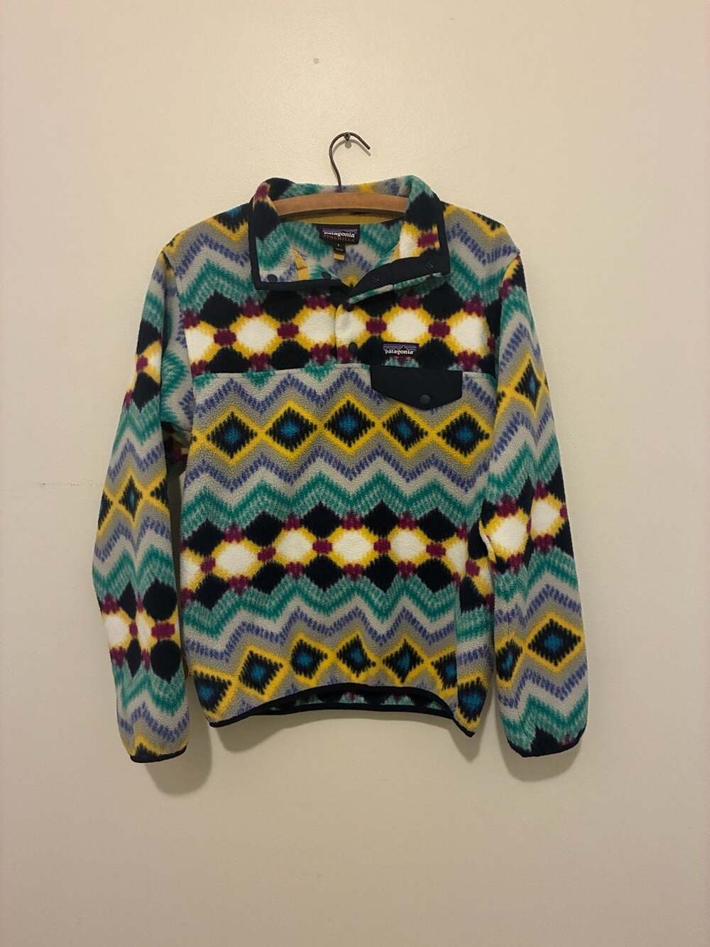 VINTAGE PATAGONIA SYNCHILLA SNAP T AZTEC NAVAJO FLEECE PULLOVER XL,